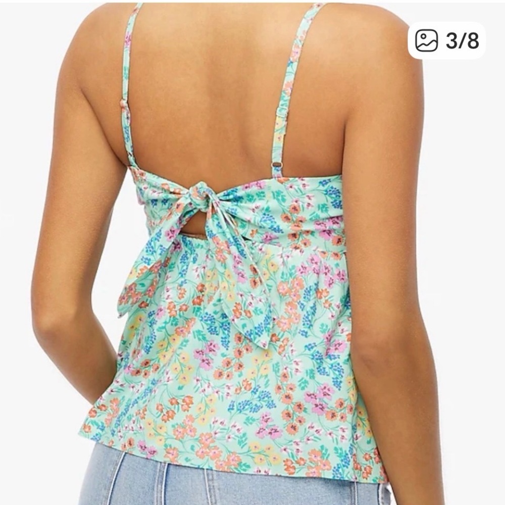 J. Crew Floral Peplum Camisole Top Colorful garden print Women Sz 12 Spring - Picture 2 of 9